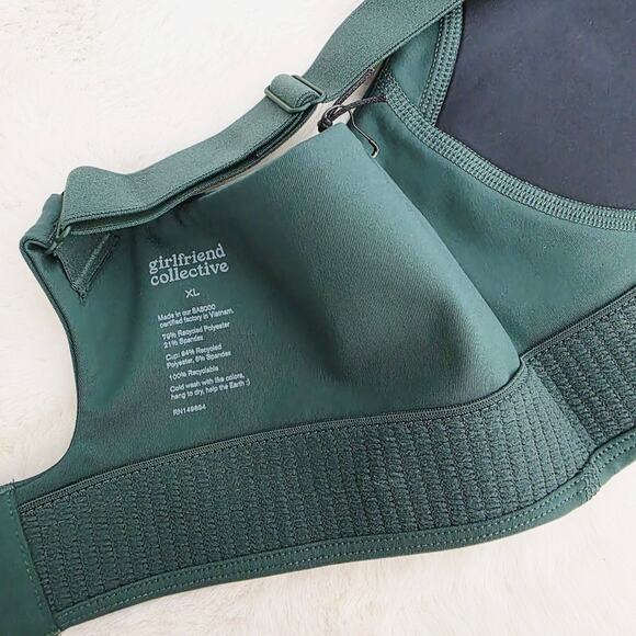 Girlfriend Collective Simone High Support Sports Bra Moss Green XL NWT - Picture 13 of 15